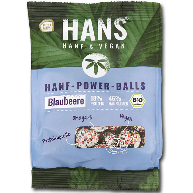 HANS BIO Hanf Powerballs Blaubeere